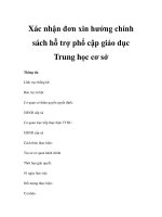 Xác nhận đơn xin hưởng chính sách hỗ trợ phổ cập giáo dục Trung học cơ sở doc