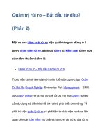 Quản trị rủi ro – Bắt đầu từ đâu? pot