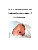 Giải đáp một số thắc mắc khi nuôi con bằng sữa mẹ - Phần 5 potx