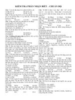 ÔN TẬP NHẬN BIẾT - CHUẨN ĐỘ