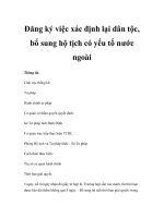 Đăng ký việc xác định lại dân tộc, bổ sung hộ tịch có yếu tố nước doc