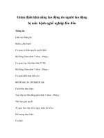 Giám định khả năng lao động do người lao động bị mắc bệnh nghề nghiệp lần đầu pot