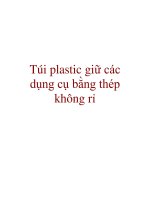 Túi plastic giữ các dụng cụ bằng thép không rỉ pot