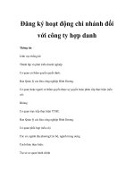 Đăng ký hoạt động chi nhánh đối với công ty hợp danh potx