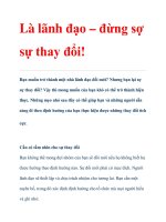 Là lãnh đạo – đừng sợ sự thay đổi! pot