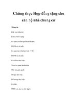 Chứng thực Hợp đồng tặng cho căn hộ nhà chung cư ppt