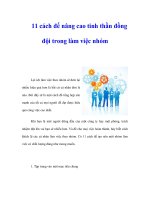 11 cách để nâng cao tinh thần đồng đội trong làm việc nhóm pptx