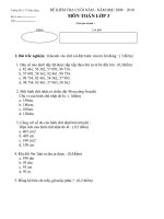 Đề KT T + TV HKII- Lớp 3