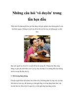Những câu hỏi ''''vô duyên'''' trong lần hẹn đầu doc