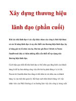 Xây dựng thương hiệu lãnh đạo (phần cuối) ppt