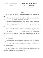 Đề và đáp án kiểm tra CN6 Kỳ II