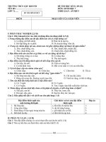 Sinh 7 + Đáp án kì 2 (09-10)