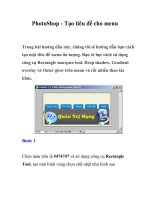 PhotoShop - Tạo tiêu đề cho menu- P1 pptx