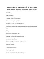 Đăng ký thành lập doanh nghiệp đối với công ty trách nhiệm hữu hạn một thành viên (chủ sở hữu là tổ chức) docx