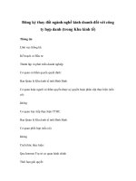 Đăng ký thay đổi ngành nghề kinh doanh đối với công ty hợp danh (trong Khu kinh tế ) docx