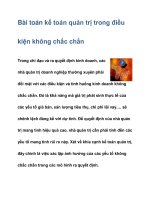 Bài toán kế toán quản trị trong điều kiện không chắc chắn docx