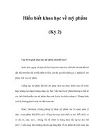Hiểu biết khoa học về mỹ phẩm (Kỳ 2) docx