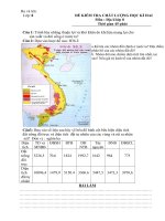 ĐỀ KIỂM TRA ĐỊA LÍ LỚP 8 KÌ HAI