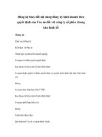 Đăng ký thay đổi nội dung đăng ký kinh doanh theo quyết định của Tòa án đối với công ty cổ phần (trong khu kinh tế) pptx