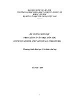 ĐỀ CƯƠNG MÔN HỌC - NHO GIÁO VÀ VĂN HỌC DÂN TỘC (CONFUCIANISME AND NATIONAL LITERATURE) ppt