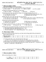 ĐỀ THI + ĐA HK II LÝ 6+ 7+8 + ĐÁP ÁN