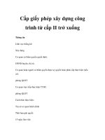 Cấp giấy phép xây dựng công trình từ cấp II trở xuống doc