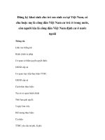 Đăng ký khai sinh cho trẻ em sinh ra tại Việt Nam, có cha hoặc mẹ là công dân Việt Nam cư trú ở trong nước, còn người kia là công dân Việt Nam định cư ở nước ngoài potx