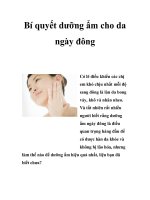 Bí quyết dưỡng ẩm cho da ngày đông pdf