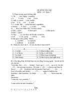 Thi ky II Tieng Anh 7 2009-2010 (Co Dap an)