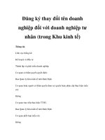 Đăng ký thay đổi tên doanh nghiệp đối với doanh nghiệp tư nhân (trong Khu kinh tế) doc
