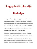 5 nguyên tắc cho việc lãnh đạo pot