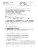 Đề thi Anh 8 HK II+Đáp án