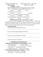 ĐỀ THI HỌC KỲ II MÔN ANH VĂN 7 NH 2009-2010