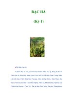 BẠC HÀ (Kỳ 1) pptx