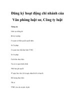 Đăng ký hoạt động chi nhánh của Văn phòng luật sư, Công ty luật pps