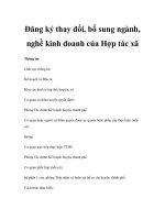 Đăng ký thay đổi, bổ sung ngành, nghề kinh doanh của Hợp tác xã pot