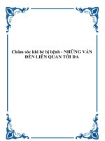 Chăm sóc khi bé bị bệnh - NHỮNG VẤN ĐẾ LIÊN QUAN TỚI DA potx