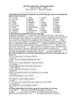 HSG Anh văn 8 có đáp án