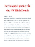 Bảy bí quyết phỏng vấn cho NV Kinh Doanh docx