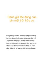 Đánh giá tác động của pin mặt trời hữu cơ potx