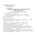 ĐỀ KT TOÁN LỚP 7 HKII