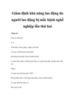 Giám định khả năng lao động do người lao động bị mắc bệnh nghề nghiệp lần thứ hai pdf