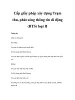 Cấp giấy phép xây dựng Trạm thu, phát sóng thông tin di động (BTS) loại II pps
