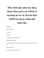 Điều chỉnh giấy phép xây dựng thuộc thẩm quyền của UBND xã (áp dụng tại các xã, thị trấn được UBND các hụyện, thành phố phân cấp) pptx