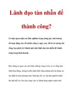 Lãnh đạo tàn nhẫn để thành công? docx