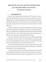 Hình thành năng lực giải toán cho học sinh qua việc phát triển các bài toán từ bài toán ban đầu