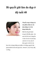 Bí quyết giữ làn da đẹp ở độ tuổi 40 potx
