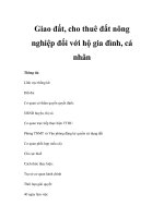 Giao đất, cho thuê đất nông nghiệp đối với hộ gia đình, cá nhân doc