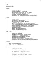 speaking topics fo IELTS