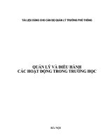 Quản lý và điều hành các hoạt độngt rong trường học